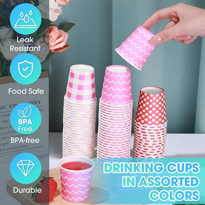 Paper Cups Disposable Paper Cups for Gargling Picnics Parties Bathrooms Travel Hot and Cold Drinks Custom Paper Cup