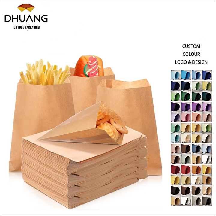 Oil-proof Food Packaging Paper Bag Made of Kraft Paper Suitable for Baking Food Grade Oil-proof Paper Bag