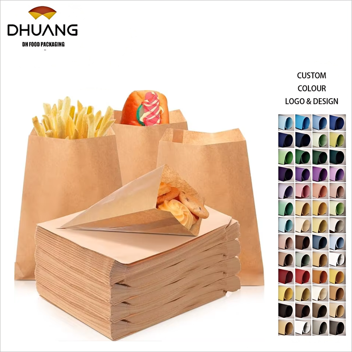Oil-proof Food Packaging Paper Bag Made of Kraft Paper Suitable for Baking Food Grade Oil-proof Paper Bag