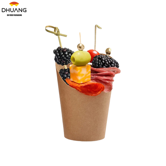 Hot-selling Custom-printed Waffle Cookie Paper Cup Potato Chip Rack Disposable Snack Paper Cup Paper Cup