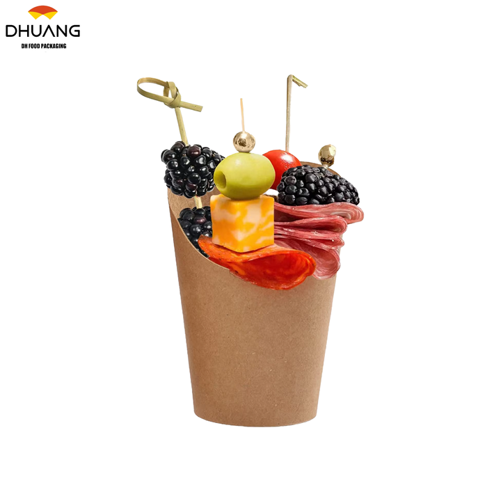 Hot-selling Custom-printed Waffle Cookie Paper Cup Potato Chip Rack Disposable Snack Paper Cup Paper Cup