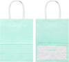 Pastel Green Small Kraft Paper Bags with Handles Recycled Materials Offset Printing for Crafts or Logo Use Gift Bags