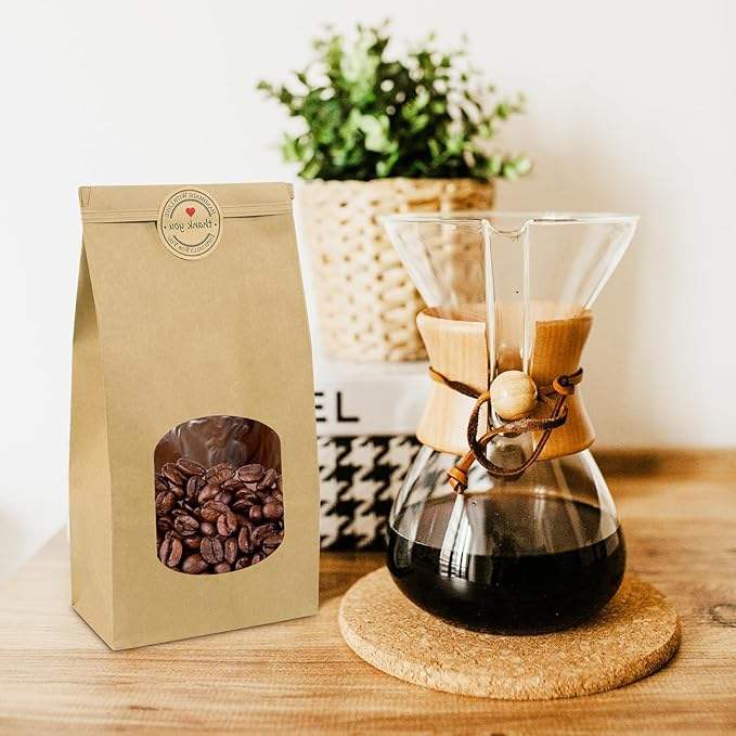 Kraft Paper Bag Window Tin Label Lock Bag for Cookie Bread Sandwich Custom Bread Bags