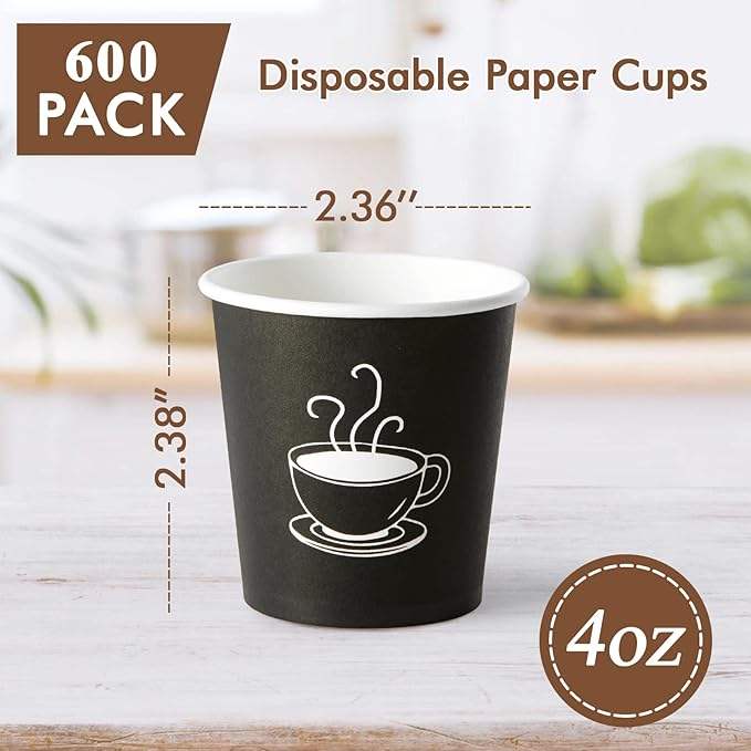 Small Disposable Espresso Cups Custom Logo Single Wall Paper Cups for Hot/Cold Drinks for Parties Picnics Trips Events