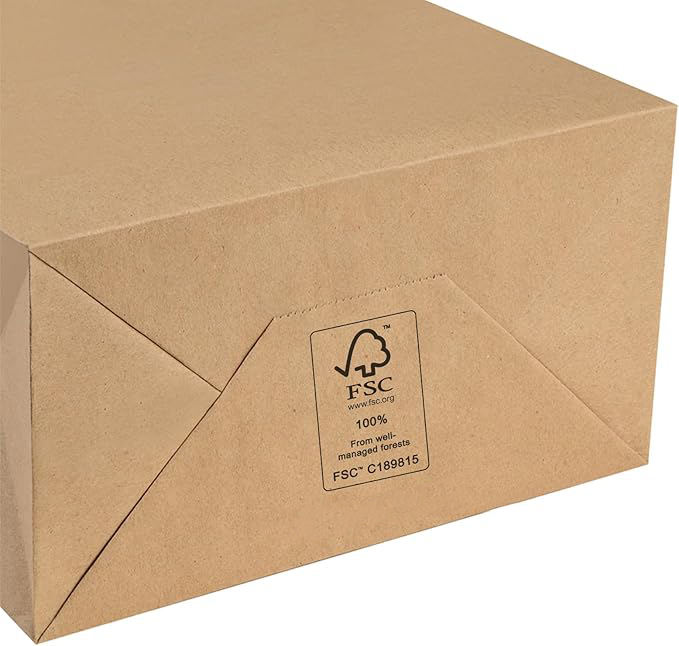Kraft Paper Bag 100 Gift Bags, Merchandise Bags, Retail Bags, Party Bags, 100% Recycled Paper Bags Processed in Bulk