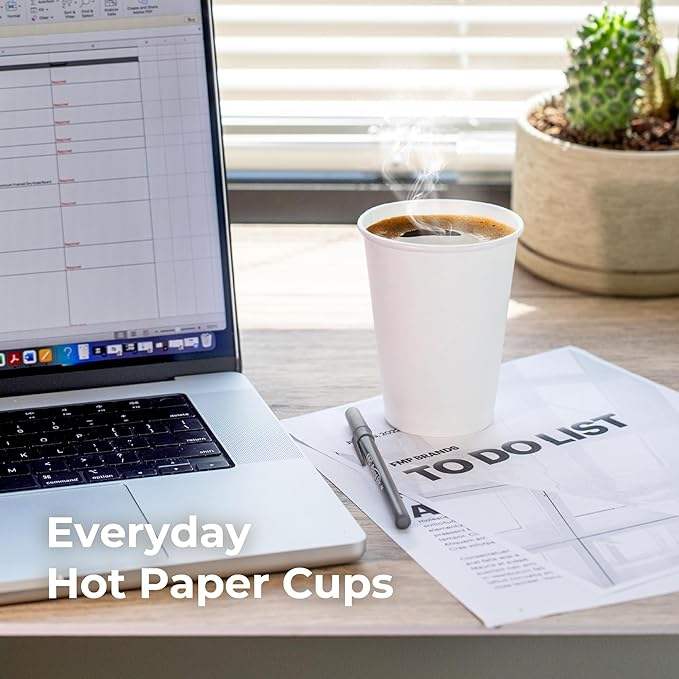 100 Packs of 20 oz Disposable Paper Cups Coffee Cups, Hot Cups for Hot/cold Drinks, Thickened for Parties, Offices, Cafes