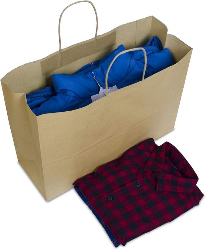Medium Size Kraft Paper Gift Bags with Handles Brown Shopping Bags for Small Businesses Parties Retail Kraft Gift Bags Bulk