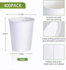 8 oz Disposable White Paper Coffee Cups Hot/Cold Beverage Drinking Cups for Parties Picnics Travel Events