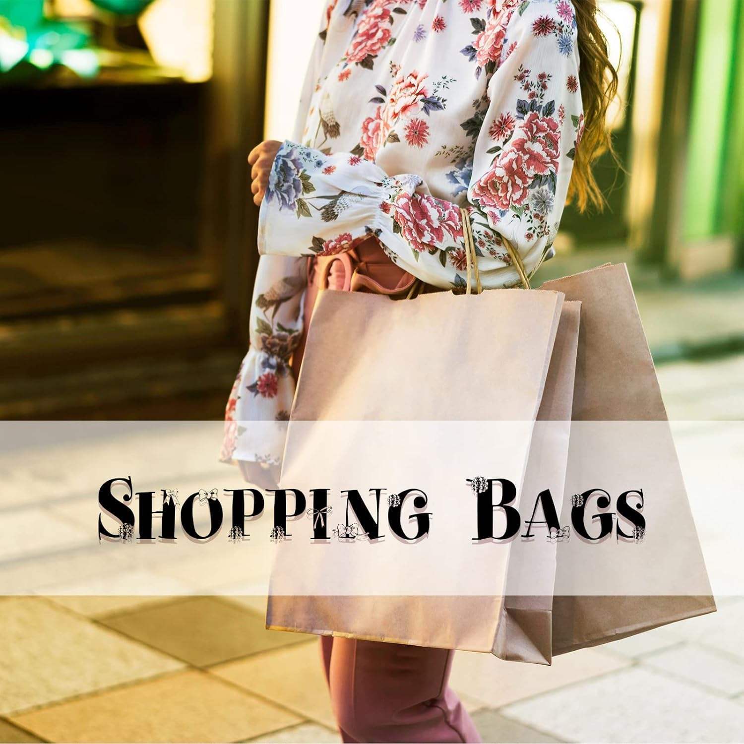 Brown Gift Bags with Durable Paper Bags for Handling Bulk 13x7x14 Inch Shopping Retail Merchandise Packaging Shopping Bag