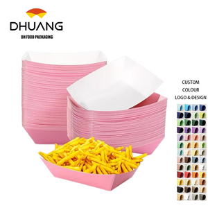 3-pound Paper Food Trays Disposable Nachos Trays Burritos Licensed Christmas Party Supplies Kraft Paper Boat (Pink)