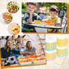 Pastel Paper Disposable Food Tray Pastel Party Kraft Food Boat 4 Color Stripes with Scallops Gold Foil Hot Dog Tacos Food Trays