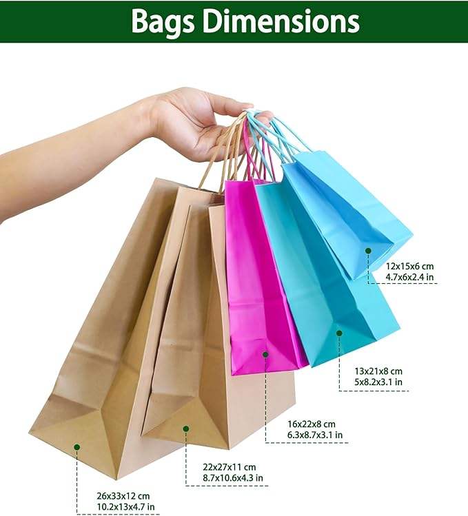 Bronzing Gold Logo Gift Bags Small Kraft Paper Matte Gold Finish Handles Recycled Materials Offset Printed Surface for Craft Use