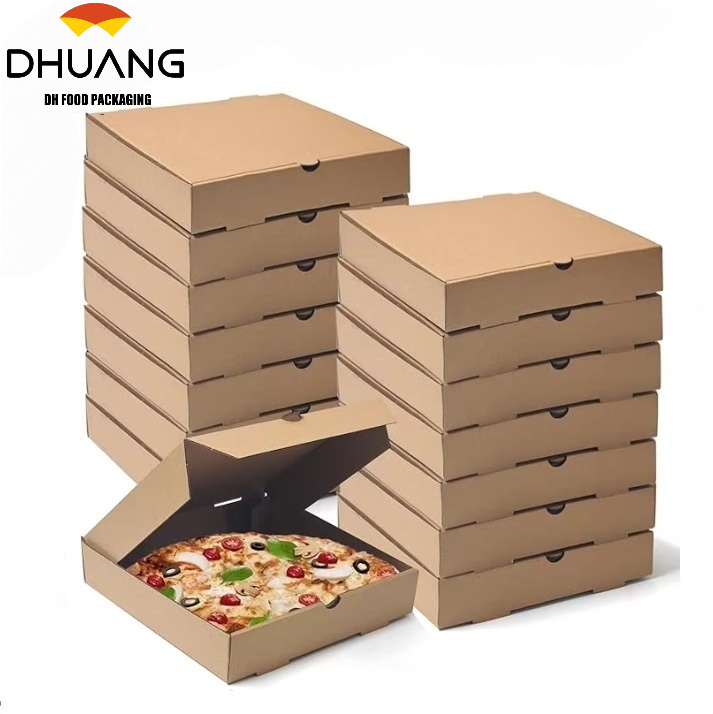 Brown Kraft Corrugated Mini Pizza Box for Personal Small Pizzas Custom Pizza Boxs