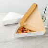 Clamshell Pizza Slice Container - Oil Proof Label Locks White Paper Separate Pizza Boxes for Restaurants Custom Pizza Boxs