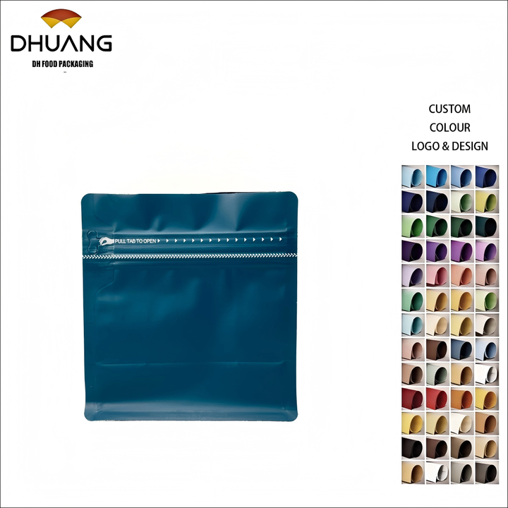 Coffee Bag Ziplock Bag Aluminum Foil Aluminized Matte PE 8-sided Seal with air Valve Packing Custom