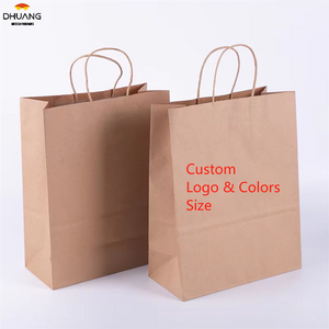 Brown Paper Gift Bag with Handle in Bulk Ideal for Shopping Birthdays Weddings Merchandise and Business Parties