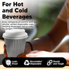 Insulated Disposable Coffee Cup with Lid, Double Wall Corrugated Hot Cup Bulk Cup for Hot or Cold Drinks