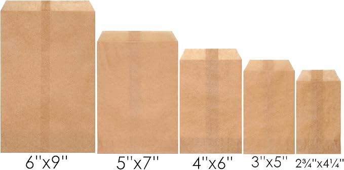 Quotidian Brown Glassine Paper Bags Envelopes Durable Packaging Paper for Secure Storage Oil-proof Paper Bag