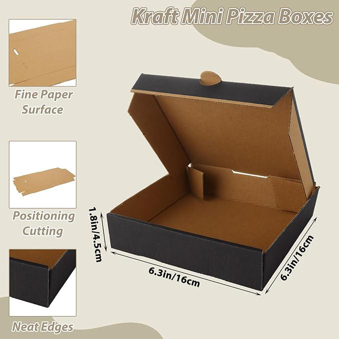 Mini Black Box - a Box Used for Food Delivery and Storage Pizza Cake Cookies Food Custom Pizza Box