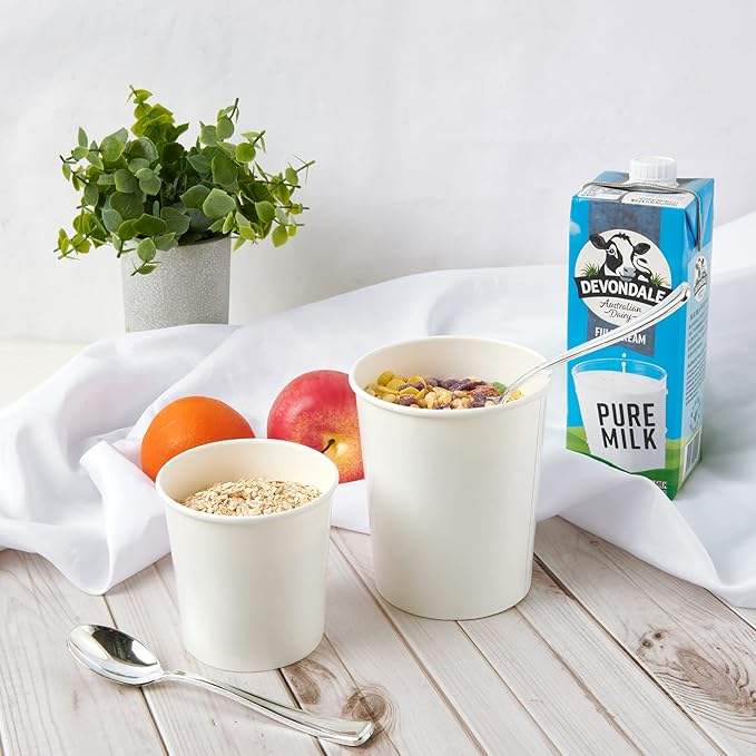 Paper Soup Container with Lid Disposable Food White Ice Cream Bowl Paper Food Storage Custom Paper Cups