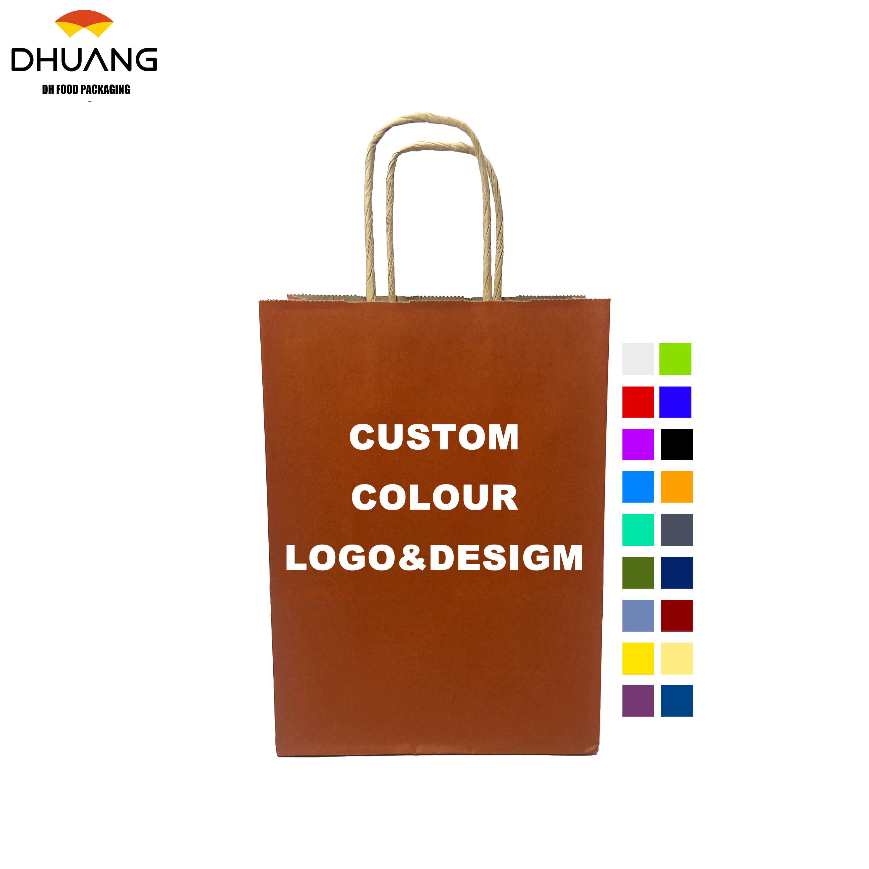 Customizable logo Printing Gift Bags in Multiple Colors Handmade Leather Paper Bags with Simple Design Shopping Bag