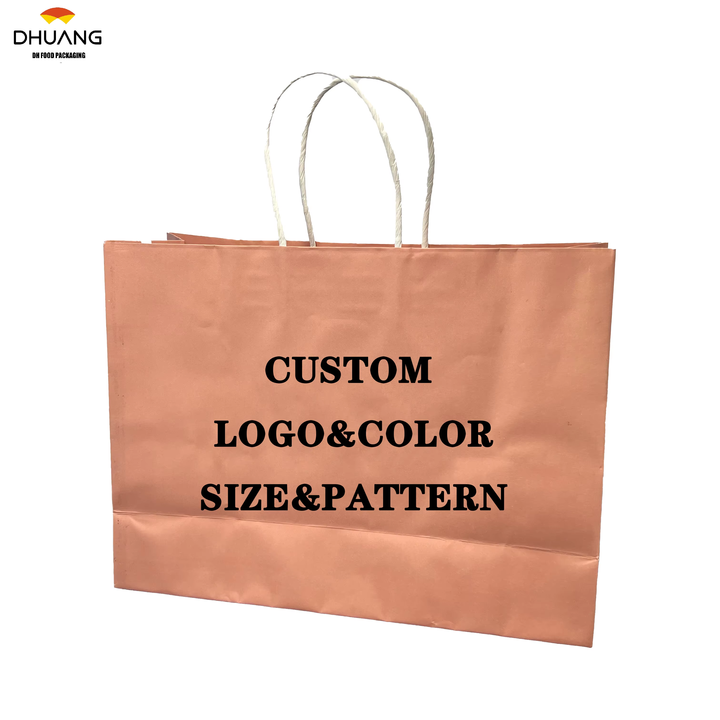 Custom Printed Wholesale Gift Wrap Paper Bags Kraft Paper Bags Printed with Your Own logo Shopping Bags
