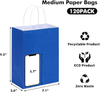 Medium Brown Paper Bag with Handle Blue Color for Parties and Corporate Events