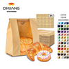 Brown Paper Bread Bags with Windows Gravure Printing Zippered and Self-Adhesive Seal for Round Custom Bread Bags