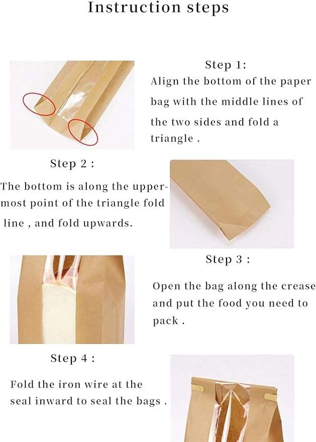 Eco-Friendly Elegant Paper Bread Bags Clear Window Sturdy Construction for Moisture Protection Natural Texture Custom Bread Bags