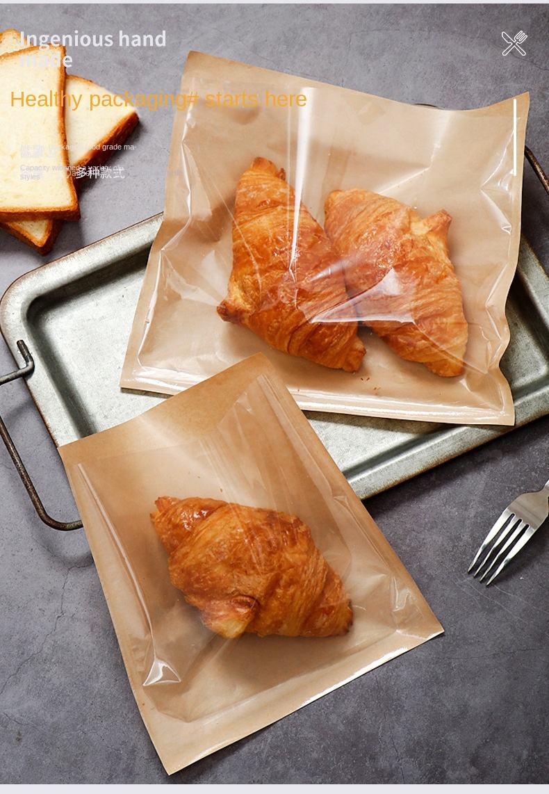 Hot sealed Bread Bag with Window Suitable for Egg Sandwiches Donuts Biscuits Packaging Custom Bread Bags
