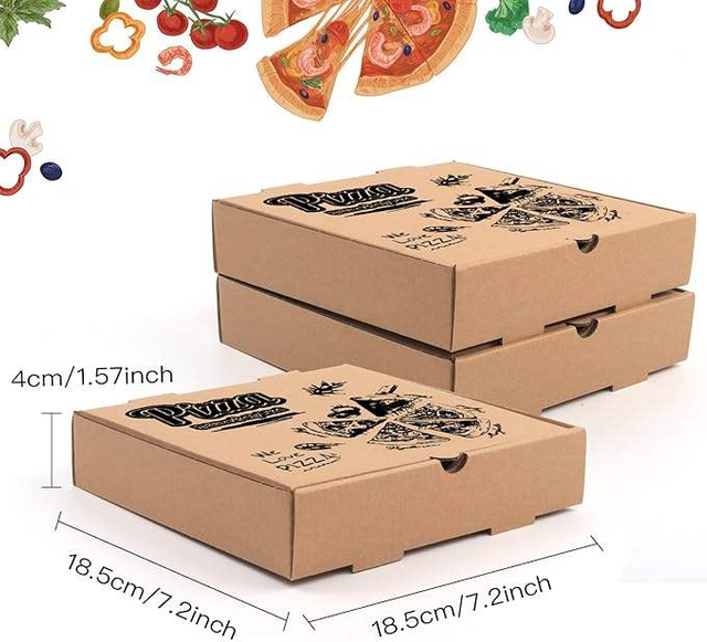 Disposable Cardboard Pizza Boxes Corrugated Paper Pizza Takeout Food Delivery Gift Packaging Custom Pizza Box