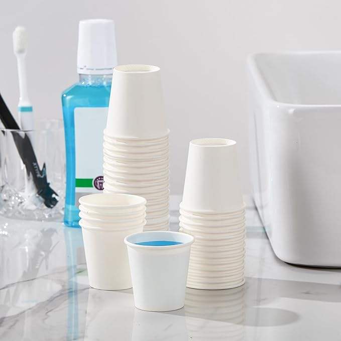 Small Disposable Mini White Paper Cups 3 Ounce Espresso Cups for Parties Travel Events Mouthwash Cups for Convenient Use