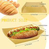 Kraft Paper Food Tray, Disposable Serving Tray for Snack Hot Dog BBQ Popcorn Party Food Trays