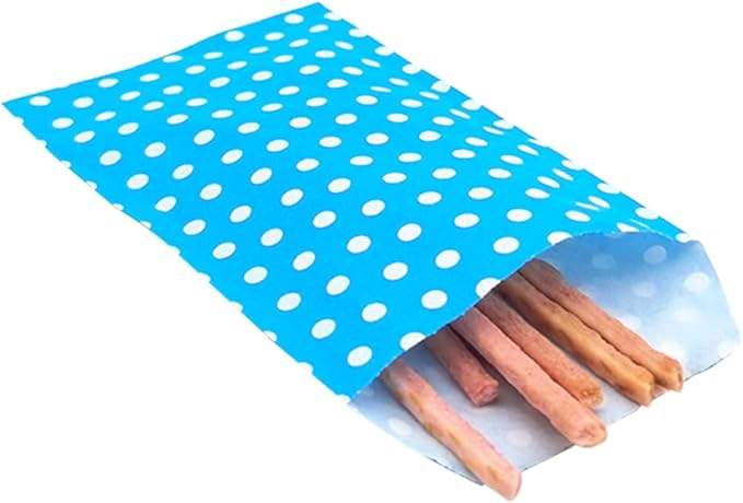 Blue Polka Dot Oil-Proof Baking Paper Bag Small Waxy Goodie Pack for Chocolate Pastries Packaging Oil-proof Paper Bag