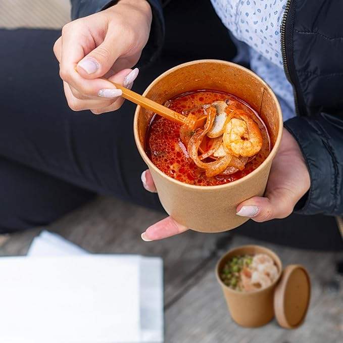 Paper Soup Bowl Soup Containers Disposable and Biodegradable Cups for Hot Drinks and Ice Cream CUSTOM Paper Cup