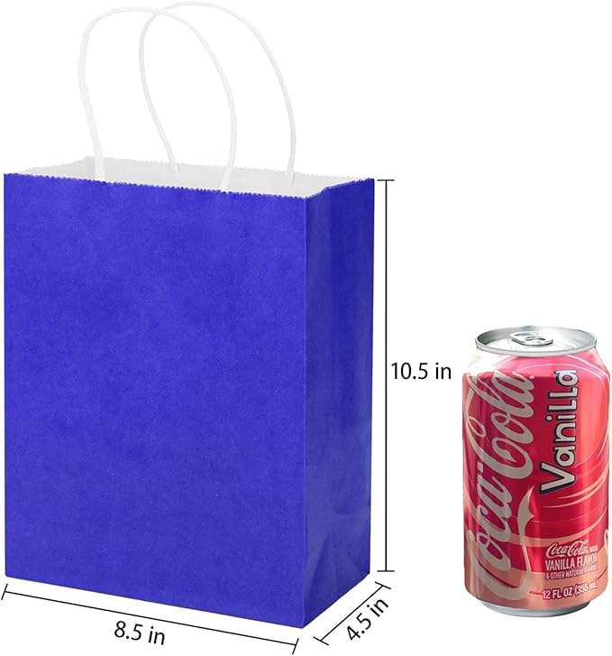 Jewel Blue Paper Bag Loose Birthday Gift Lunch Party and Candy Bag for Special Occasions Shopping Bag