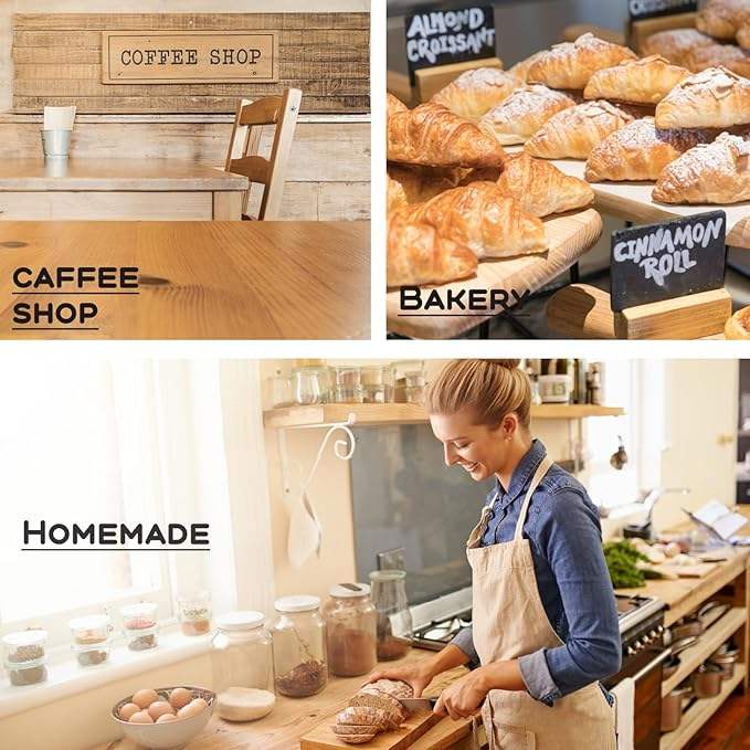 Custom Brown Paper Bread Bag Set Window for Baked Goods Storage Craft 40 Label Sealing Stickers Custom Bread Bags