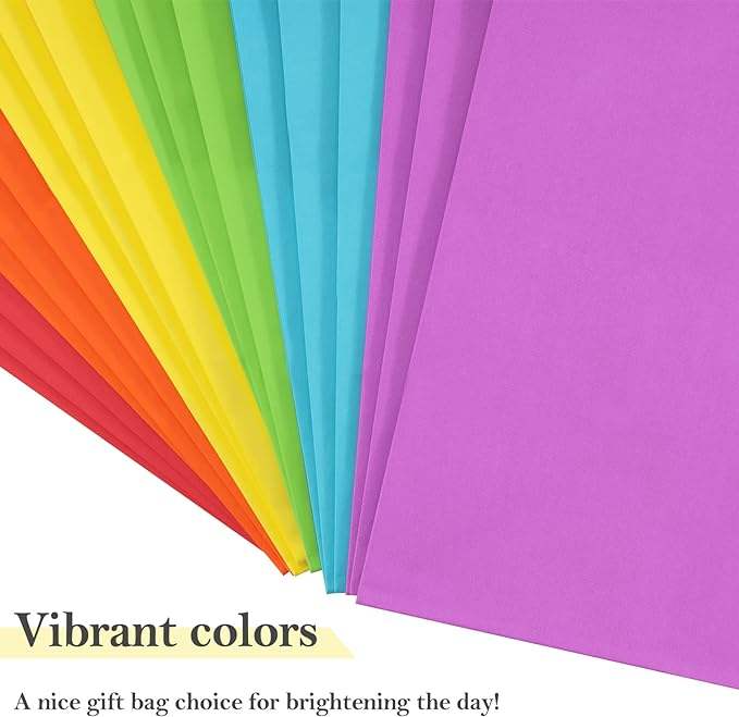 Kraft Paper Gift Bags with Handle in rainbow Colors for Weddings Birthdays Gifts Shopping and Party Supplies Shopping Bag