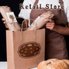 Gift Bags White Kraft Paper Bags Handle Bulk Take-out Grocery Retail Shopping Businesses and Parties
