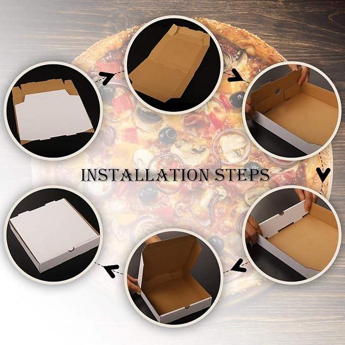 Disposable Small Durable Lock-in Pizza Cookies or Party White Paper Packing Can Be Used for Catering Custom Pizza Boxs
