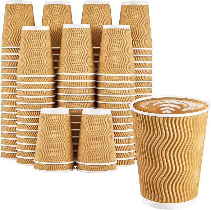 Custom Disposable Corrugated Wall Insulated Cup Without Cover