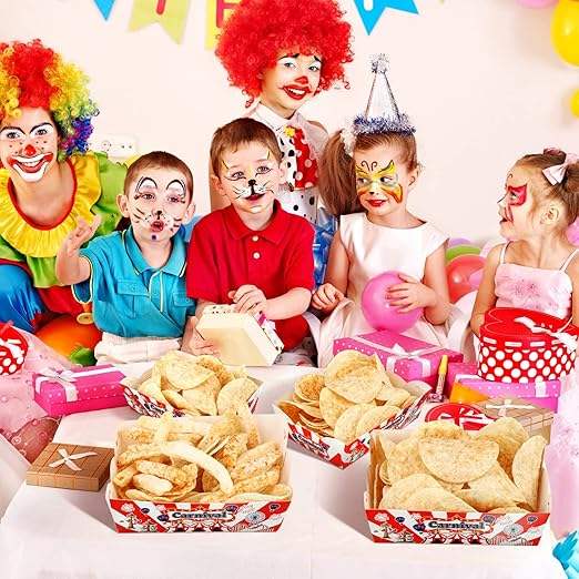 Pieces of Disposable Paper Food Tray for Carnival Party Decorations for Food Stalls, Condiments
