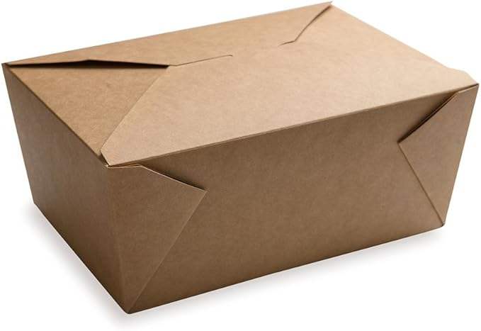 Box - Label Lock Closed Heat Resistant Kraft Paper Disposable Lunch Box Is Oil Resistant to Hot and Cold Foods Food Box