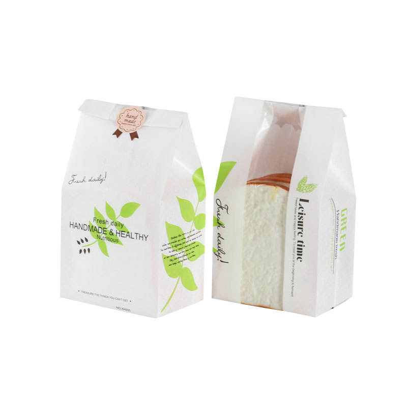 European Style Wire-Sealed Bread Bag Kraft Paper Kraft Self- Sealing Window for Sliced Toast Baking Custom Bread Bags