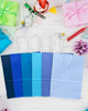 Bulk Small Size Kraft Paper Gift Bags with Handles 6 Different Blue Colors Multiple Uses for Gifts with Custom Logo Shopping Bag