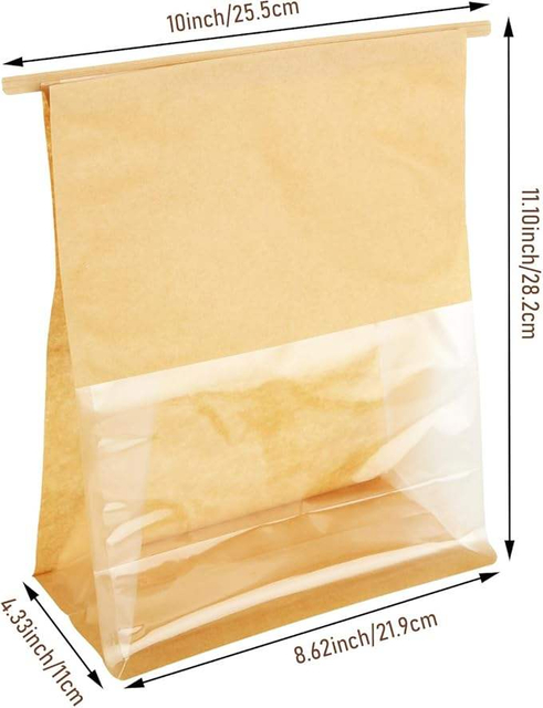 Kraft Paper Bags for Packaging Party Food for Packaging Sandwiches Popcorn Custom Bread Bags