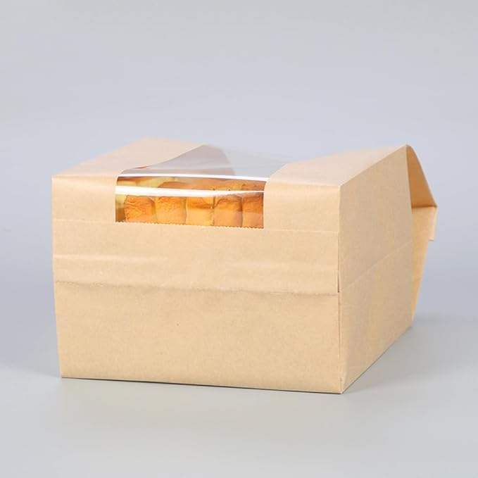 with Window Brown Paper Bread Bag for Bread Packaging Storage Label Seal for Cookies Sandwich Custom Bread Bags