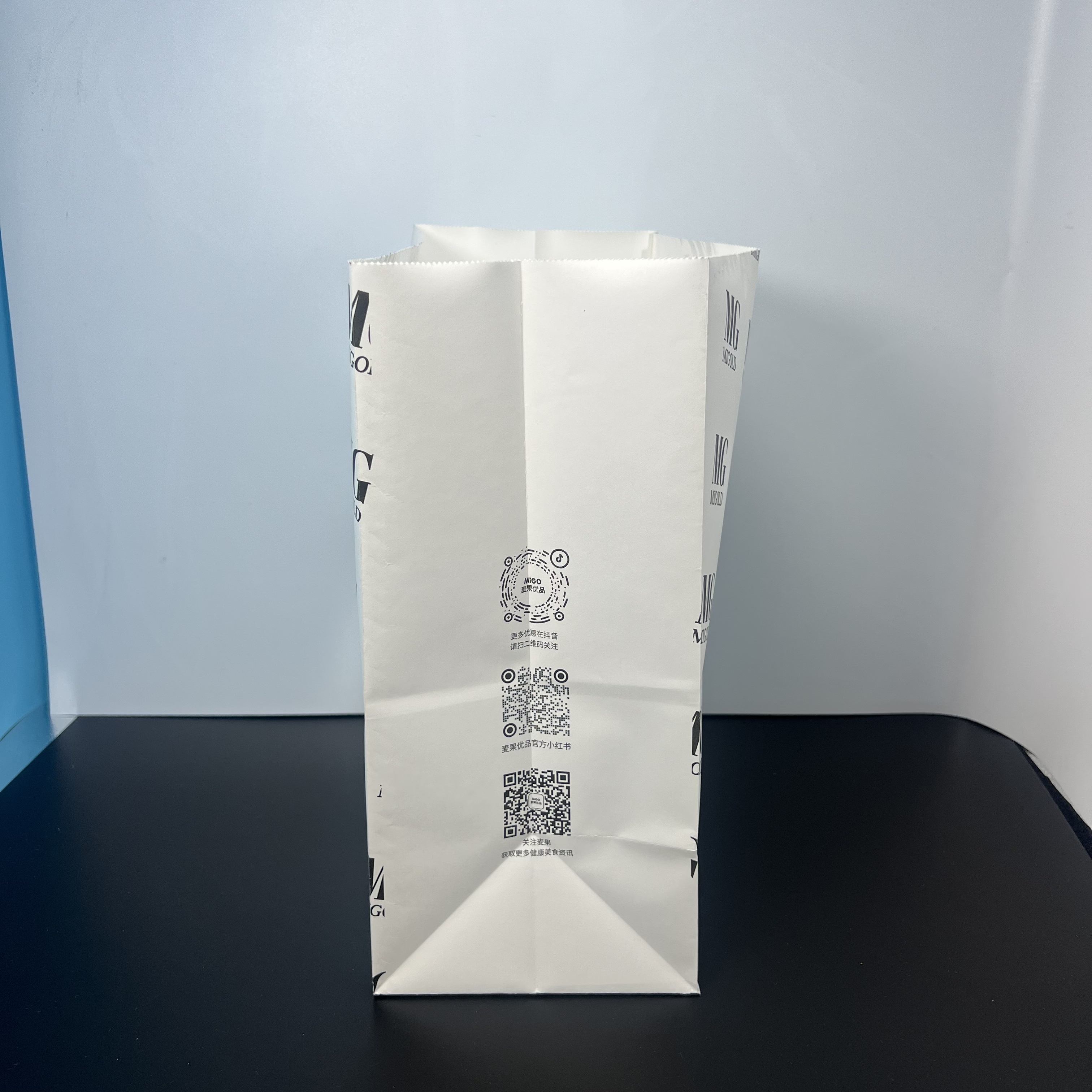 No Handle Flat square Bottom Fat-proof Brown Kraft Paper Bag Customized Take-out Food Packaging Oil-proof Paper Bag