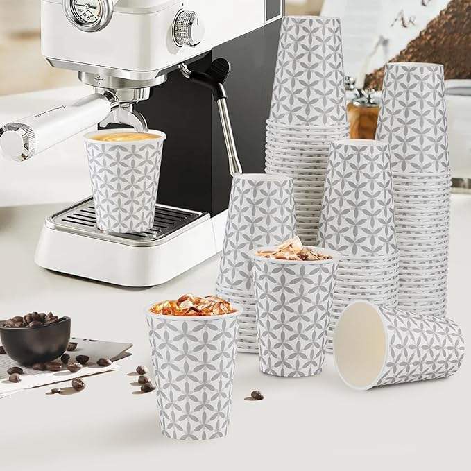 12 oz Single Wall Disposable Coffee Cups with Handle for Hot and Cold Drinks for Coffee Shops Offices and Restaurants Coffee Cup