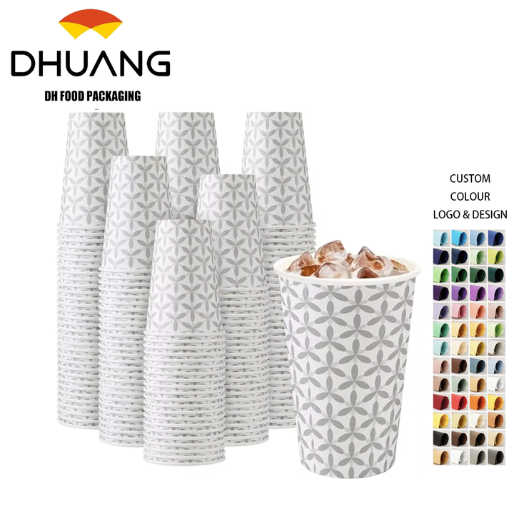 12 oz Single Wall Disposable Coffee Cups with Handle for Hot and Cold Drinks for Coffee Shops Offices and Restaurants Coffee Cup